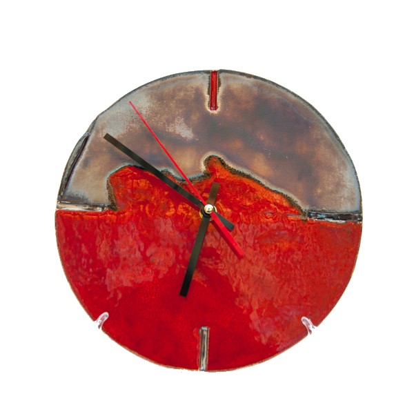 Ceas Red Metal_clock_ceramics_pottery_RafGallery_romanian_art_VR_gallery_shop_360